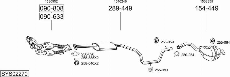 Bosal SYS02270 - Система выпуска ОГ autosila-amz.com