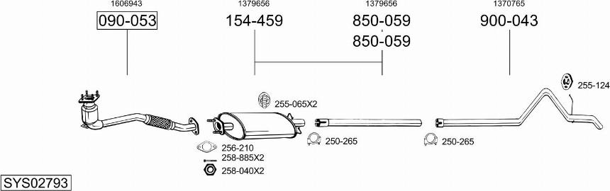 Bosal SYS02793 - Система выпуска ОГ autosila-amz.com