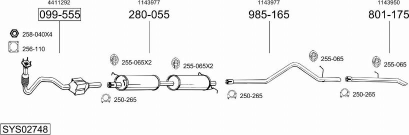 Bosal SYS02748 - Система выпуска ОГ autosila-amz.com