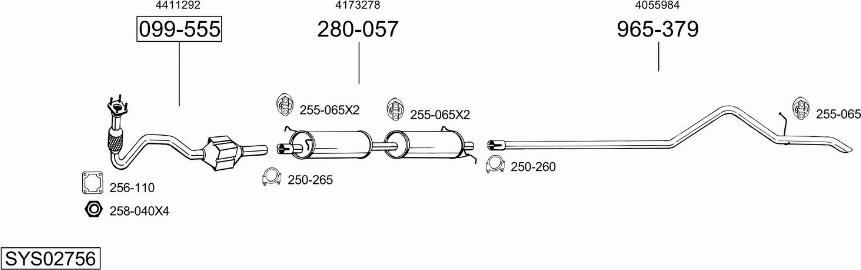 Bosal SYS02756 - Система выпуска ОГ autosila-amz.com