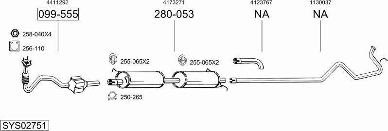 Bosal SYS02751 - Система выпуска ОГ autosila-amz.com