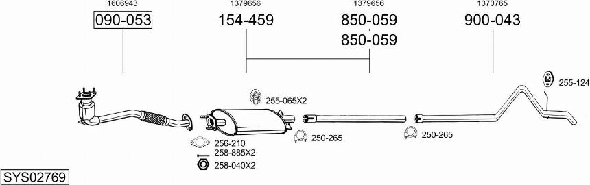 Bosal SYS02769 - Система выпуска ОГ autosila-amz.com