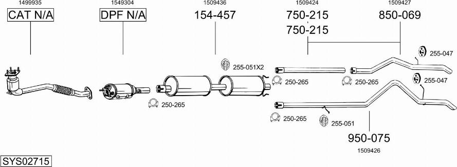 Bosal SYS02715 - Система выпуска ОГ autosila-amz.com