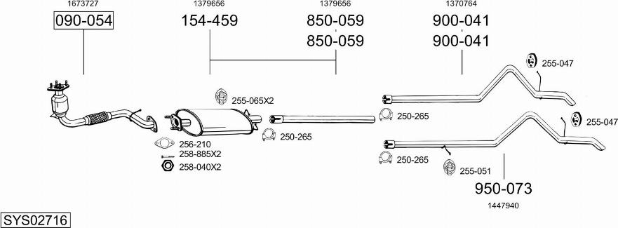 Bosal SYS02716 - Система выпуска ОГ autosila-amz.com