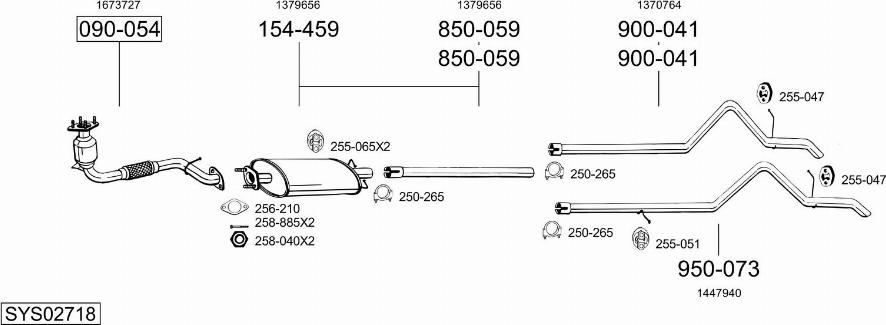 Bosal SYS02718 - Система выпуска ОГ autosila-amz.com