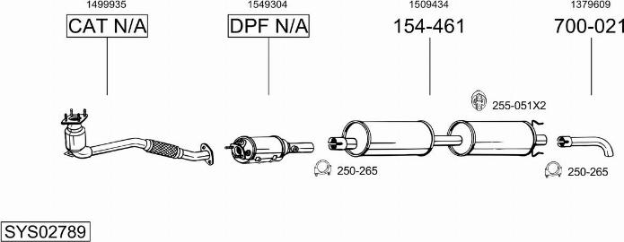 Bosal SYS02789 - Система выпуска ОГ autosila-amz.com