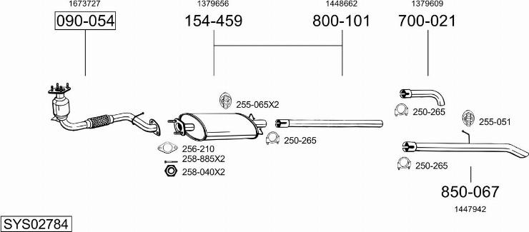 Bosal SYS02784 - Система выпуска ОГ autosila-amz.com