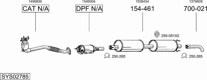 Bosal SYS02785 - Система выпуска ОГ autosila-amz.com