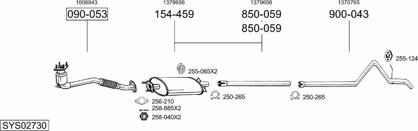 Bosal SYS02730 - Система выпуска ОГ autosila-amz.com