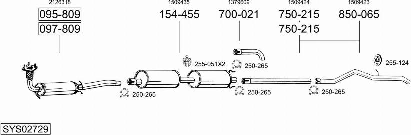 Bosal SYS02729 - Система выпуска ОГ autosila-amz.com