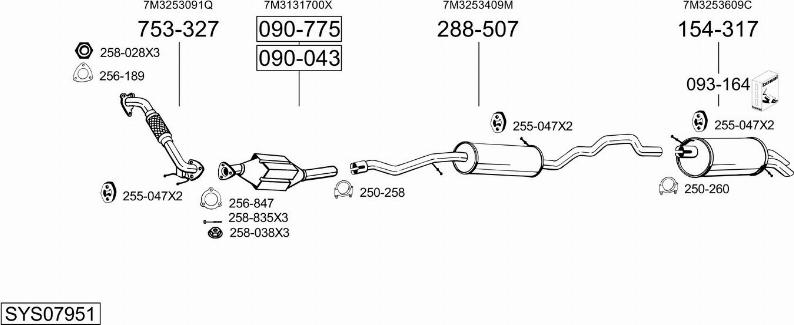 Bosal SYS07951 - Система выпуска ОГ autosila-amz.com