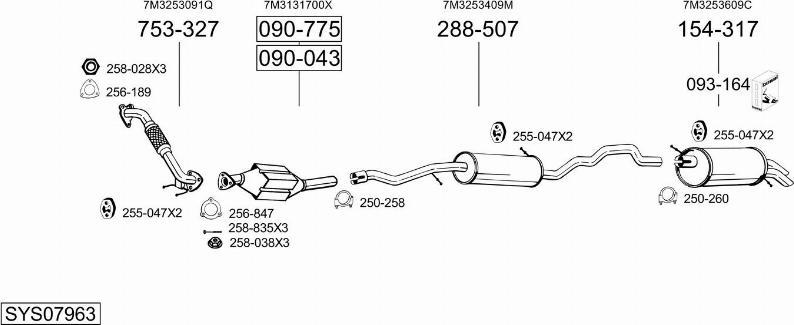 Bosal SYS07963 - Система выпуска ОГ autosila-amz.com