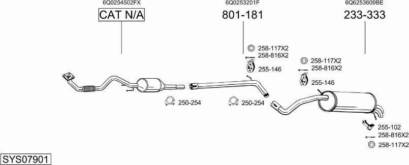 Bosal SYS07901 - Система выпуска ОГ autosila-amz.com