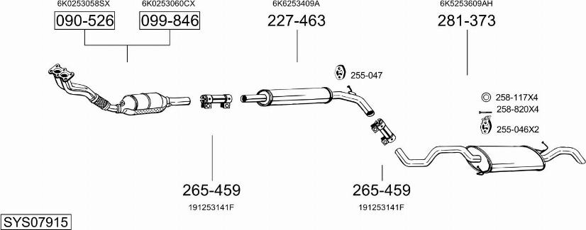 Bosal SYS07915 - Система выпуска ОГ autosila-amz.com