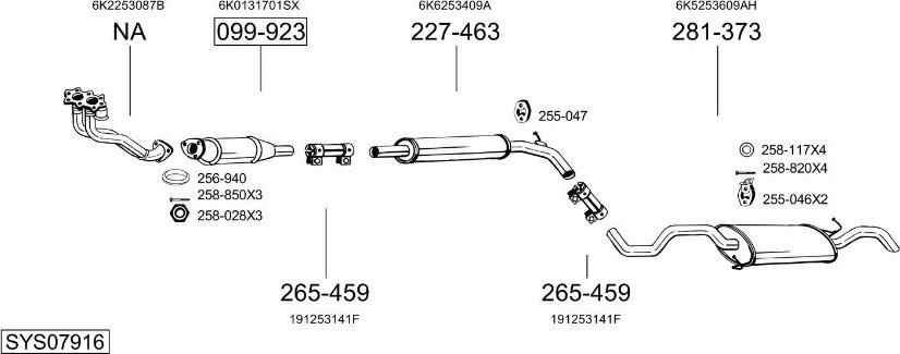 Bosal SYS07916 - Система выпуска ОГ autosila-amz.com