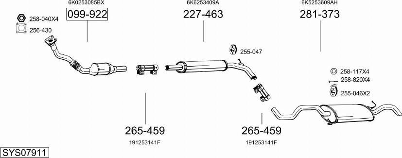 Bosal SYS07911 - Система выпуска ОГ autosila-amz.com