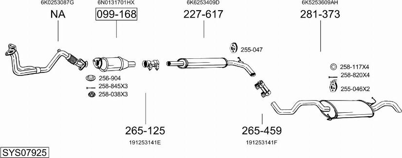 Bosal SYS07925 - Система выпуска ОГ autosila-amz.com