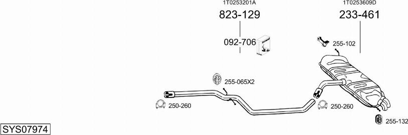 Bosal SYS07974 - Система выпуска ОГ autosila-amz.com