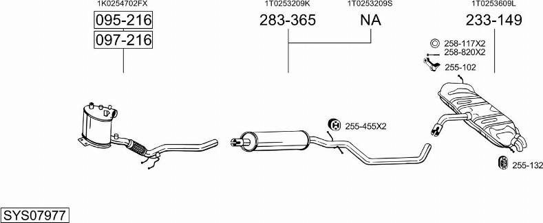 Bosal SYS07977 - Система выпуска ОГ autosila-amz.com