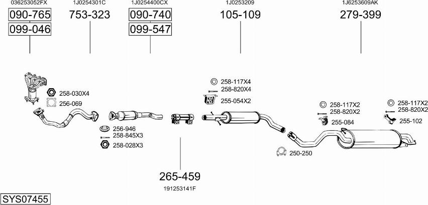 Bosal SYS07455 - Система выпуска ОГ autosila-amz.com