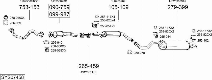 Bosal SYS07458 - Система выпуска ОГ autosila-amz.com