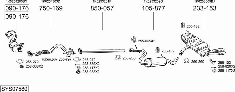 Bosal SYS07580 - Система выпуска ОГ autosila-amz.com