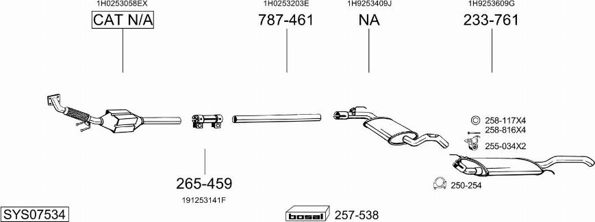 Bosal SYS07534 - Система выпуска ОГ autosila-amz.com