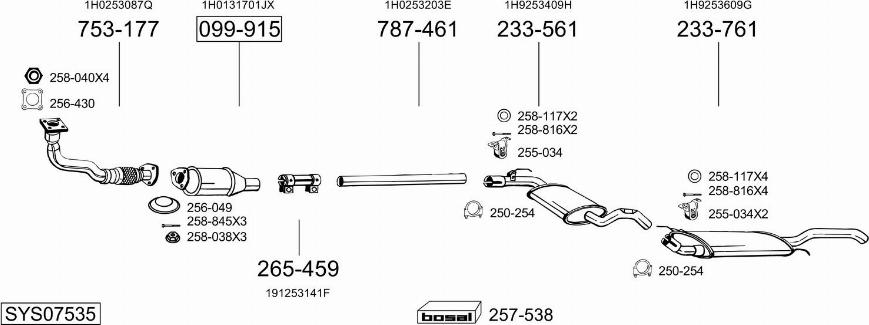 Bosal SYS07535 - Система выпуска ОГ autosila-amz.com