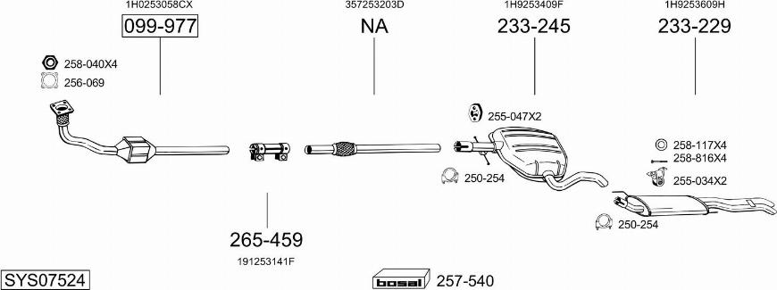 Bosal SYS07524 - Система выпуска ОГ autosila-amz.com