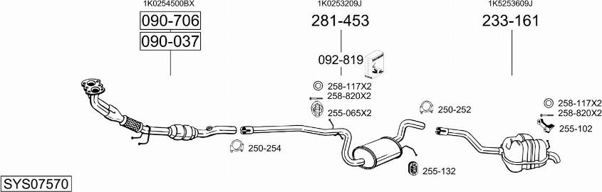 Bosal SYS07570 - Система выпуска ОГ autosila-amz.com