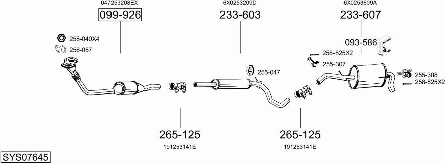 Bosal SYS07645 - Система выпуска ОГ autosila-amz.com