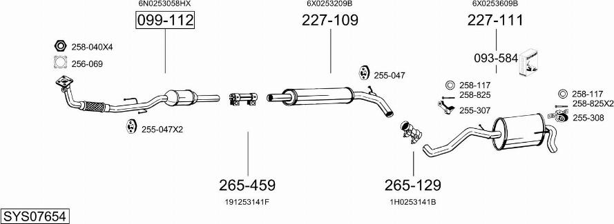 Bosal SYS07654 - Система выпуска ОГ autosila-amz.com