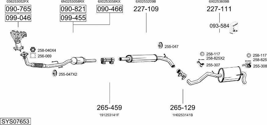 Bosal SYS07653 - Система выпуска ОГ autosila-amz.com