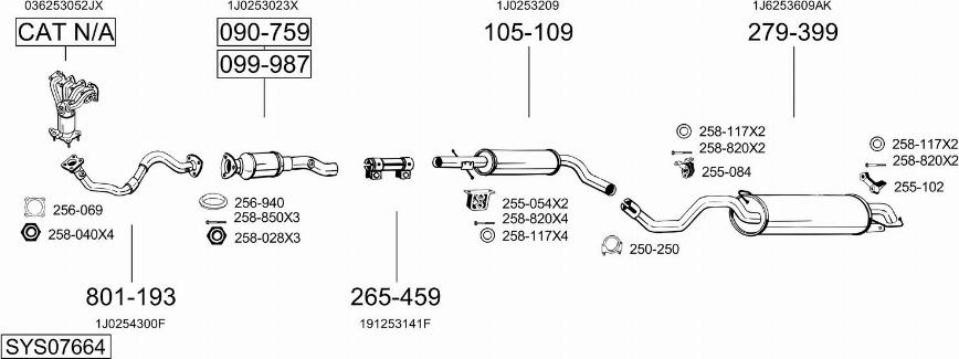 Bosal SYS07664 - Система выпуска ОГ autosila-amz.com