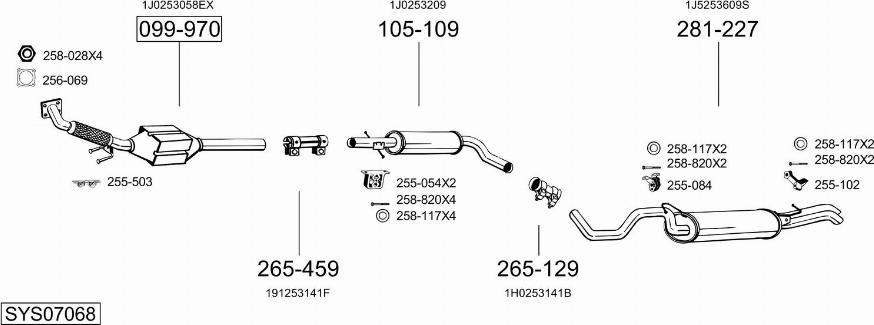 Bosal SYS07068 - Система выпуска ОГ autosila-amz.com