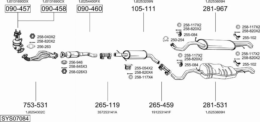 Bosal SYS07084 - Система выпуска ОГ autosila-amz.com