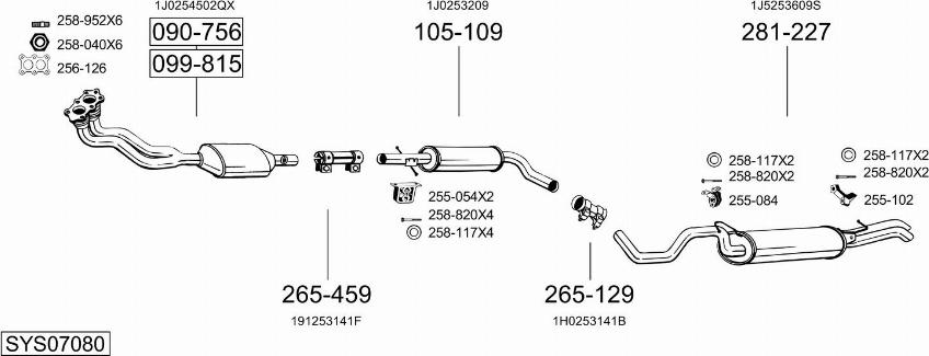 Bosal SYS07080 - Система выпуска ОГ autosila-amz.com