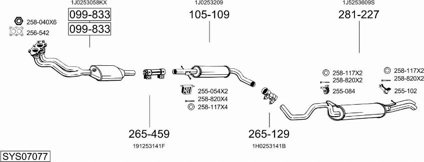 Bosal SYS07077 - Система выпуска ОГ autosila-amz.com