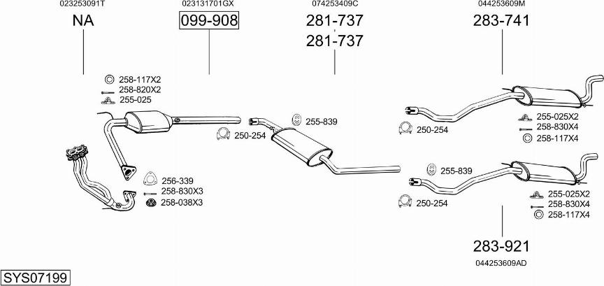 Bosal SYS07199 - Система выпуска ОГ autosila-amz.com