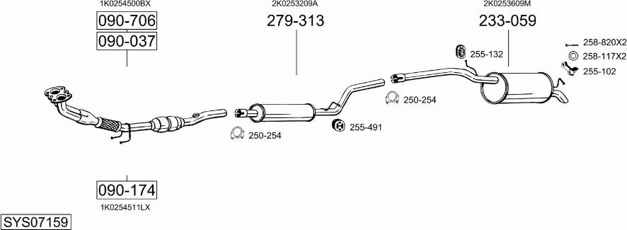 Bosal SYS07159 - Система выпуска ОГ autosila-amz.com