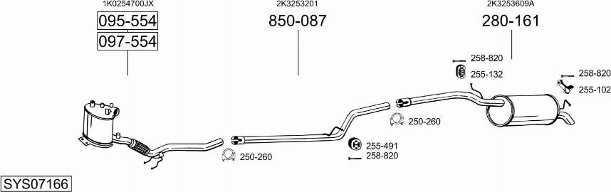 Bosal SYS07166 - Система выпуска ОГ autosila-amz.com