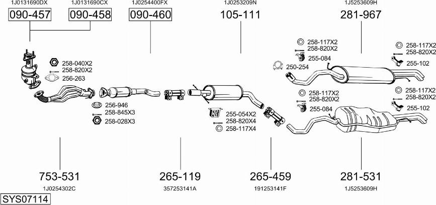 Bosal SYS07114 - Система выпуска ОГ autosila-amz.com