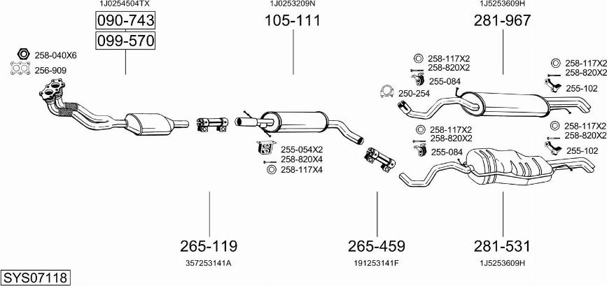 Bosal SYS07118 - Система выпуска ОГ autosila-amz.com