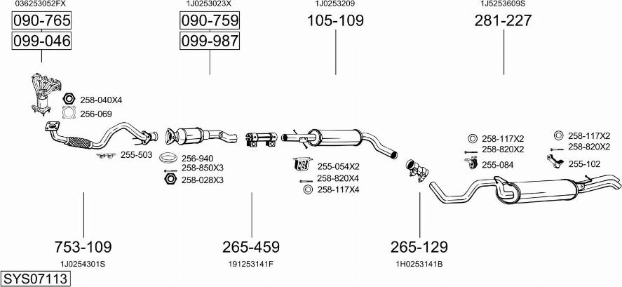 Bosal SYS07113 - Система выпуска ОГ autosila-amz.com