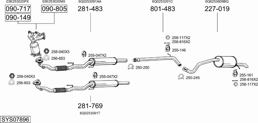 Bosal SYS07896 - Система выпуска ОГ autosila-amz.com