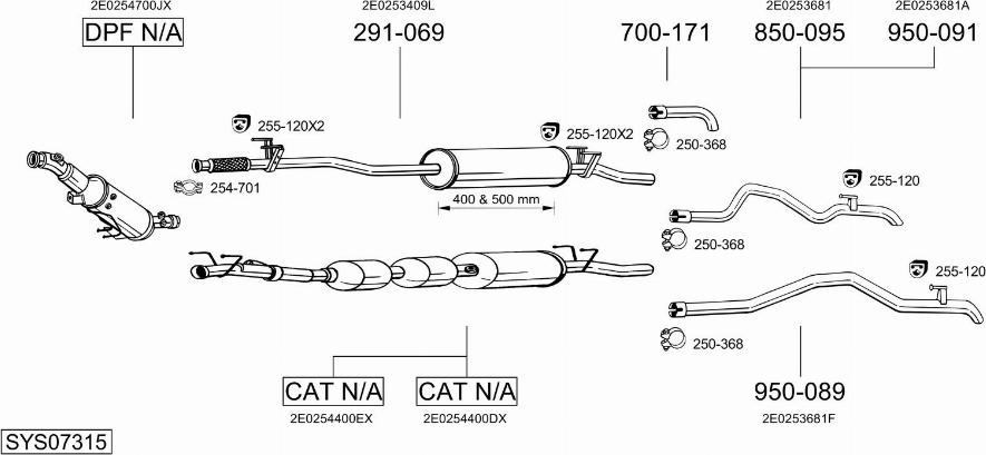 Bosal SYS07315 - Система выпуска ОГ autosila-amz.com