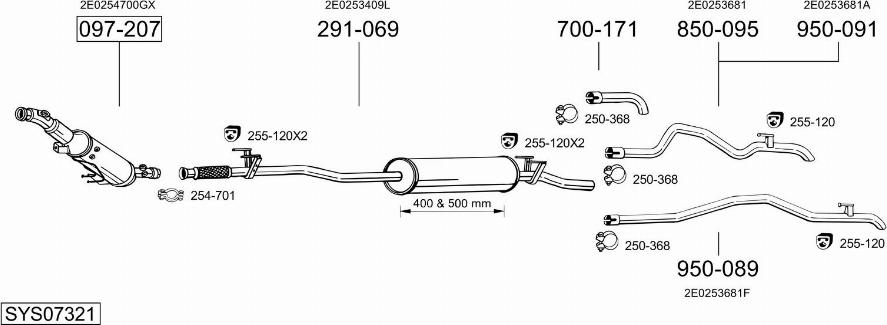 Bosal SYS07321 - Система выпуска ОГ autosila-amz.com