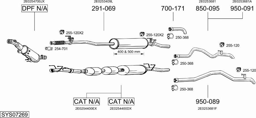 Bosal SYS07269 - Система выпуска ОГ autosila-amz.com