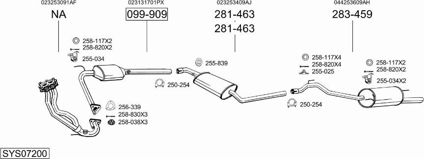 Bosal SYS07200 - Система выпуска ОГ autosila-amz.com