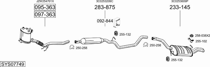 Bosal SYS07749 - Система выпуска ОГ autosila-amz.com